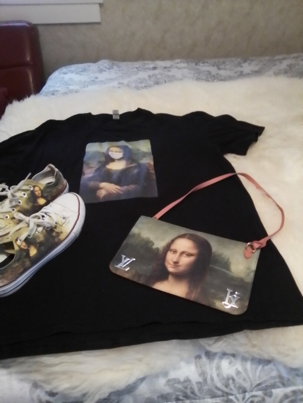 Louis Vuitton Black Mona Lisa Graphic Tee